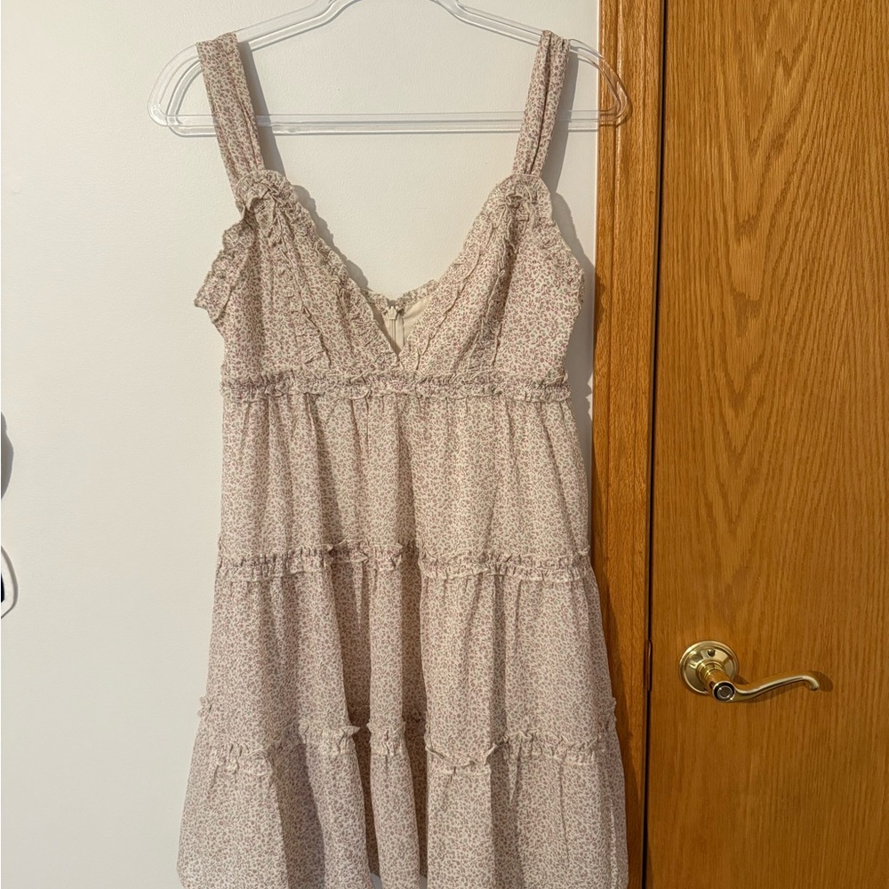 Storia/Dry Goods; Women’s Small, Pink and Purple Tiered Ruffled Sundress